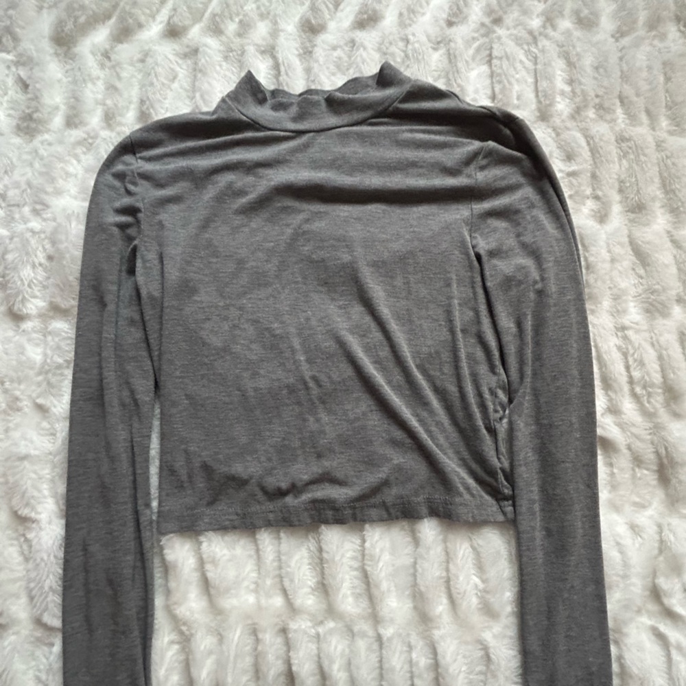 tight grey long sleeve